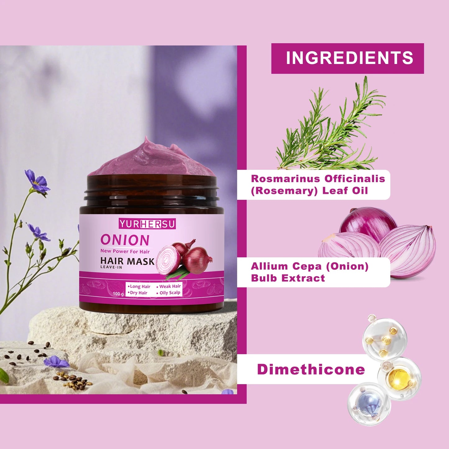 Onion essence deep nourishing wash free hair mask can naturally repair dry and damaged hair