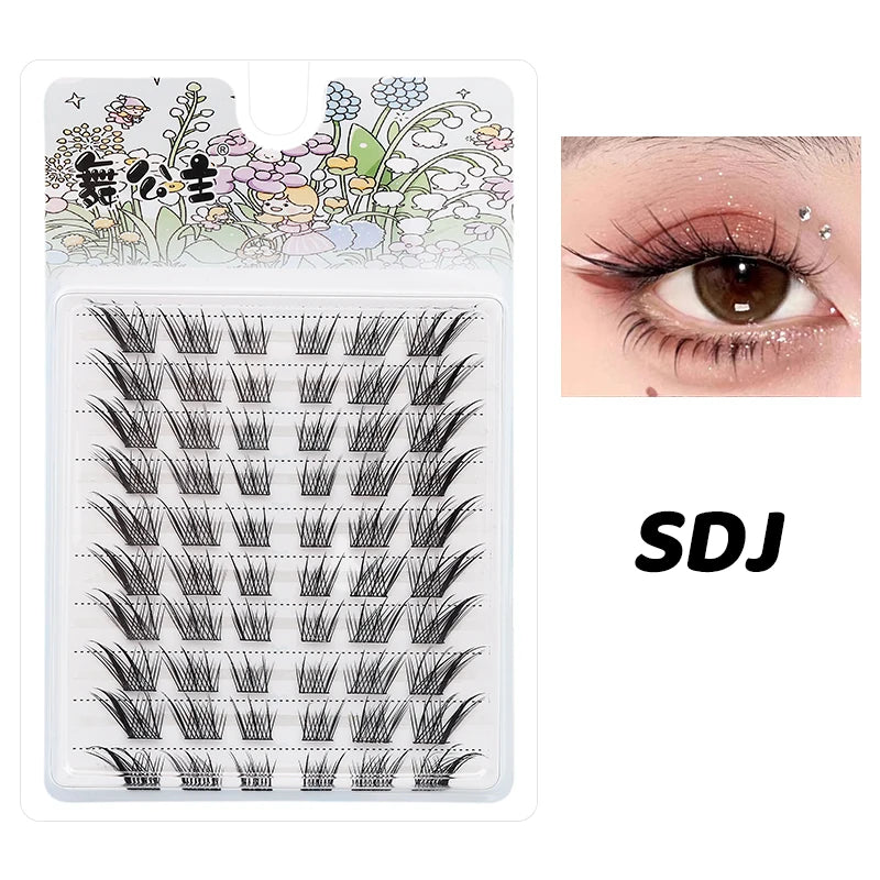 DINGSEN 10 rows Individual Eyelashes Wholesale 10-12mm Cluster Lashes Natural Anime False Kake Eyelashes Extension Makeup