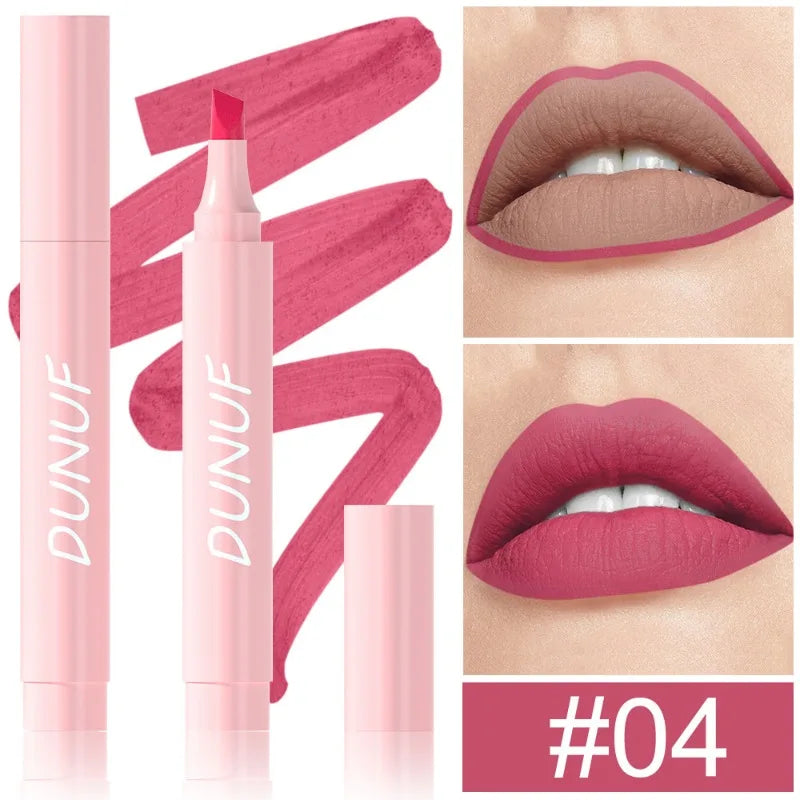5 Color Long Lasting Lip Liner Lipstick Pencil Waterproof Velvet Matte Lipsticks Sexy Red Lip Contour Pencil 2in1 Lip Marker Pen