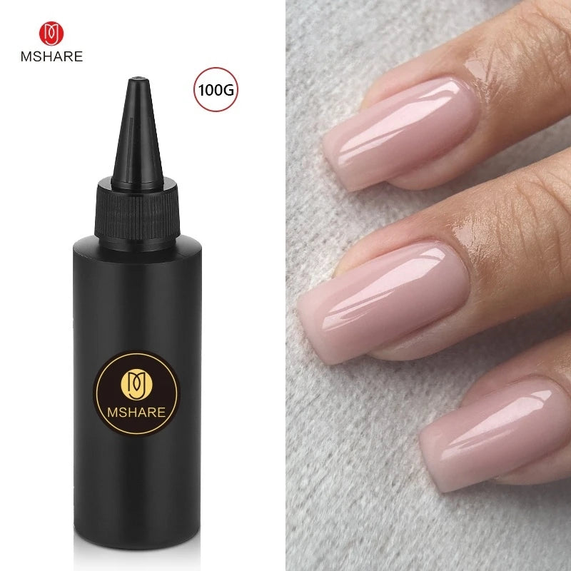 MSHARE Milk Milky Pink Rubber Base Coat Color Nail Gel Polish Semi Transparent French Camouflage Soak off UV LED Varnish 100ml