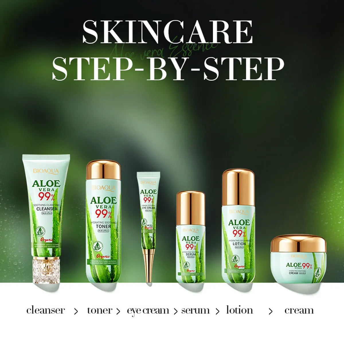 6-Piece Aloe Skin Care Set Aloe Moisturizing Skin Care Face Cream Christmas Gift Box Aloe Cleansing Cream Toner Eye Cream