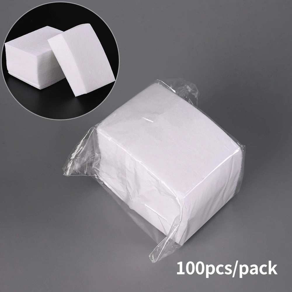 1000/600/500/100pcs Lint-Free Nail Cotton for UV Gel Polish Removal Wipes Paper Pads 100% Cotton Soft Non Woven Nail Cleaner Pad