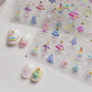 Gold Snowflake Bowknot Snowman Lovely Christmas 3D Self Adhesive Nail Art Sticker Rhinestone 5D Embossed Reliefs Manicure Decals