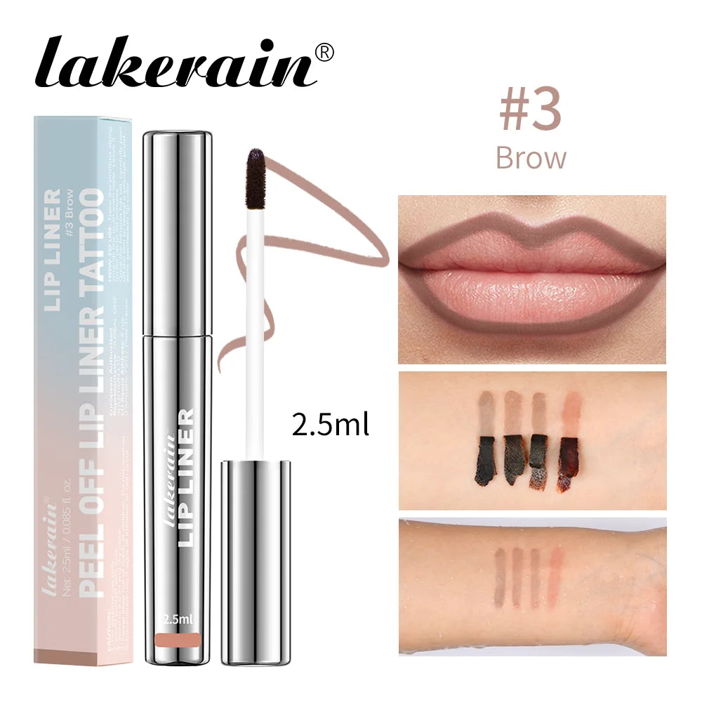 4colors Highly Pigmented Lip Liner Tattoo Matte Peel Off Enhance Lip Liner Lasting Lip Stain Waterproof Transfer-proof Lipstick