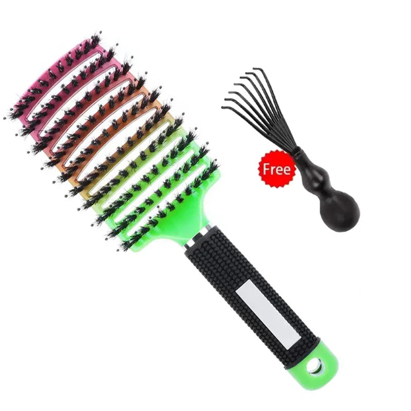 Hair Brush Detangling Hairbrush Bristle&Nylon Women's Wet Curly Hair Scalp Massage Comb Salon Hairdressing Styling Tools