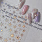 5D Laser Christmas Nail Stickers Crystal Diamond Nail Stickers Retro Gilded Snowflakes Self Adhesive Nail Art Decoration Sticker
