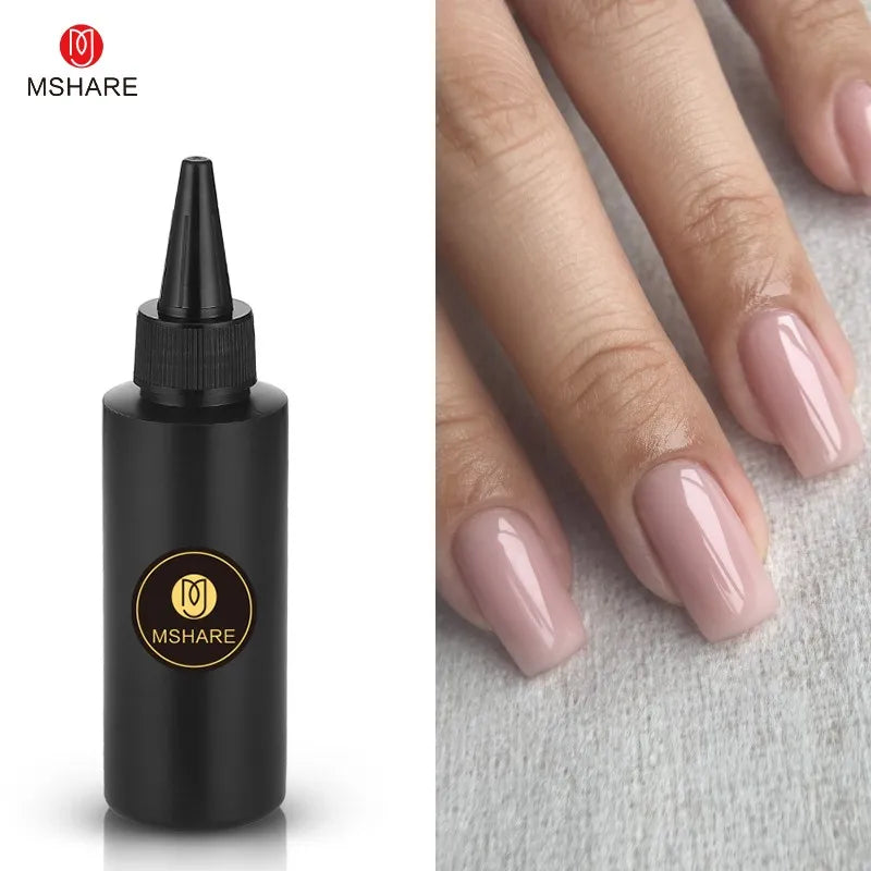 MSHARE Milk Milky Pink Rubber Base Coat Color Nail Gel Polish Semi Transparent French Camouflage Soak off UV LED Varnish 100ml