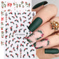2pcs Christmas Holly Nail Art Stickers Xmas Flower Leaf Designs Jolly New Year Winter Adhesive Decals Sliders Decoration