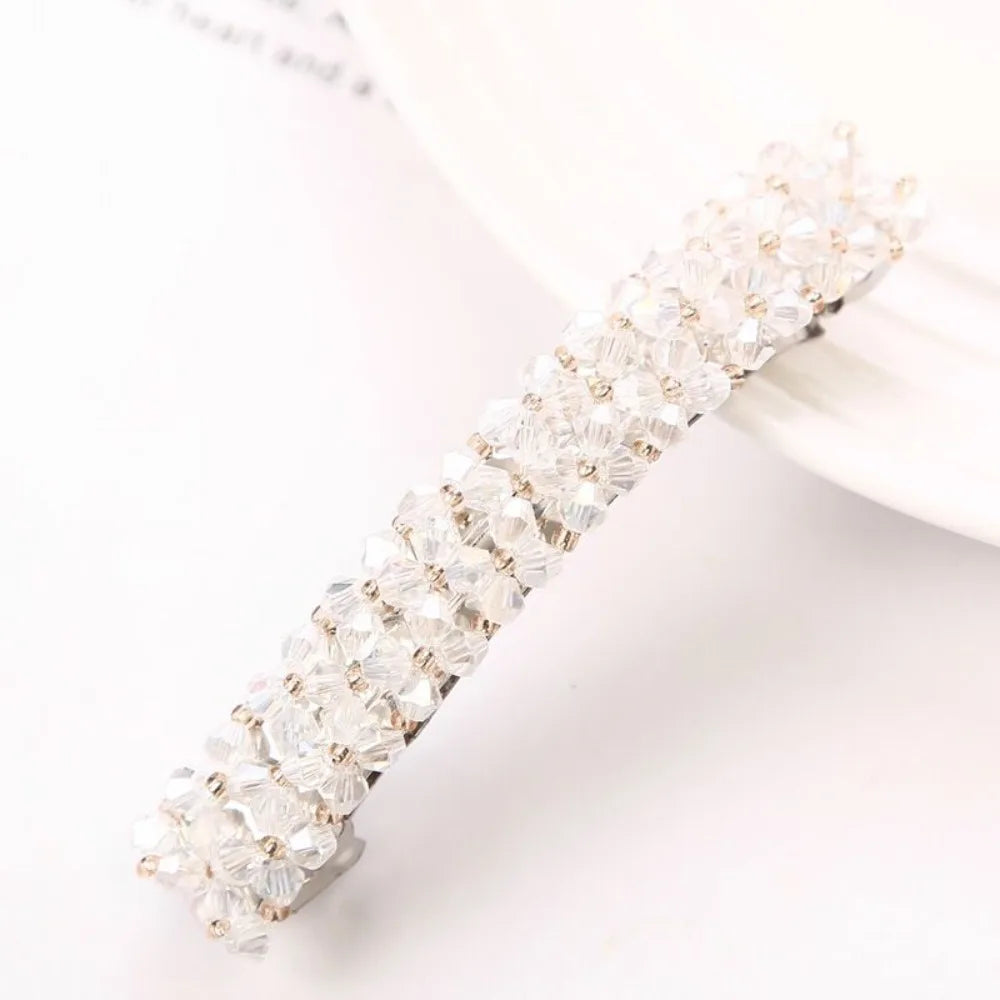 New Korean Sweet Color Crystal Hair Rhinestone Barrettes Hair Beads Hair Clips for Women Spring Headwear Accessories