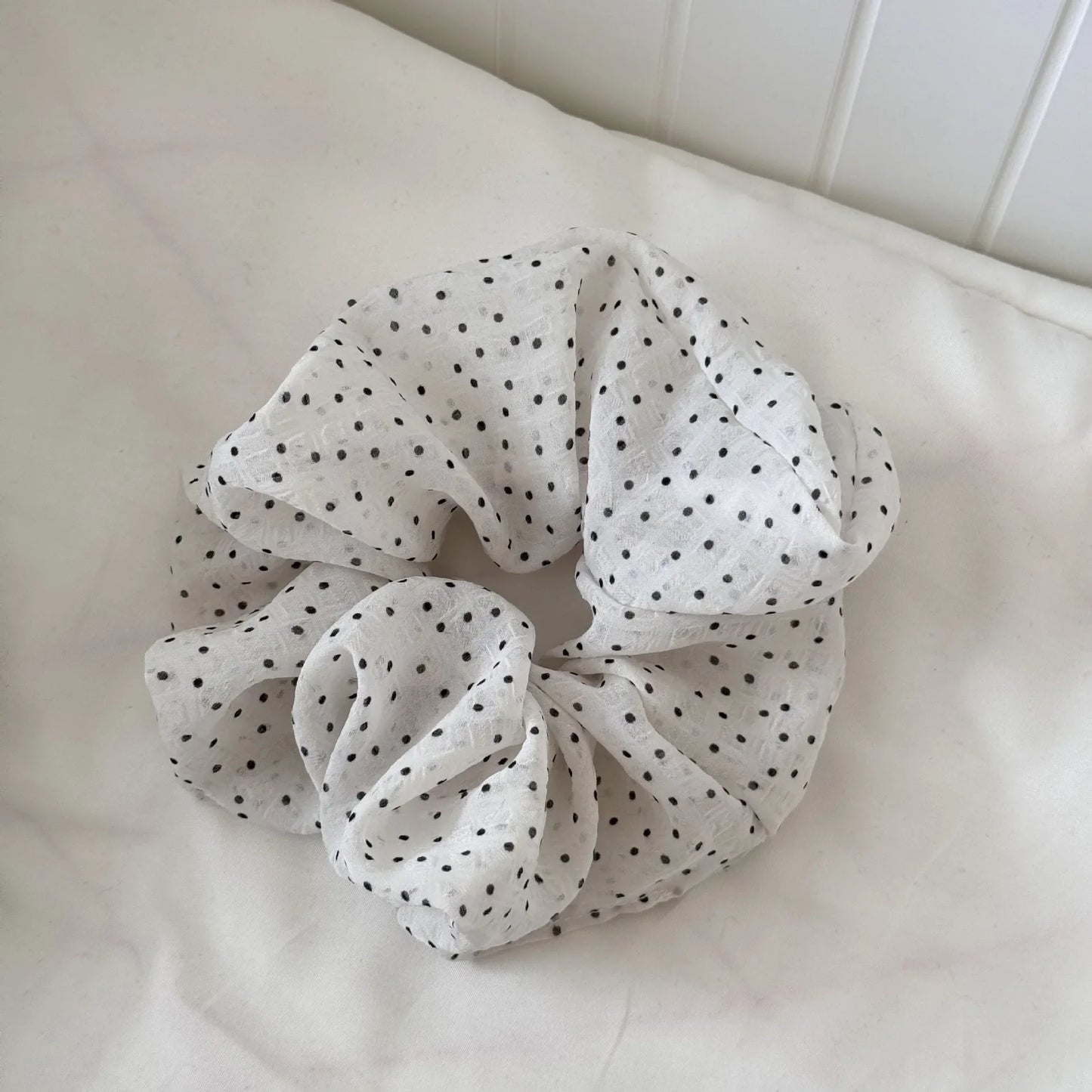 Women's New Scrunchies French Style Sweet Fashionable Hair Band Polka Dot Stripes Solid Color Buns Sweet Style Kawaii Hair Tie