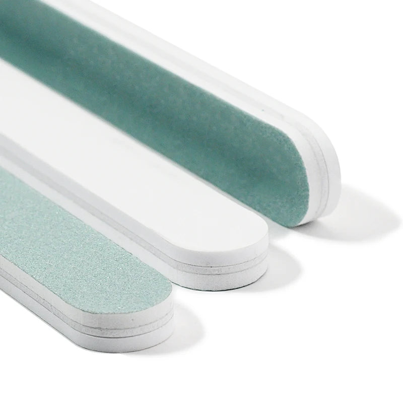 50/100 Pcs/Lot Nail Buffer Polishing Strip Green/White Sanding 600/3000 Sponge Manicure Tools  Washable Buffing Blocks for Nails