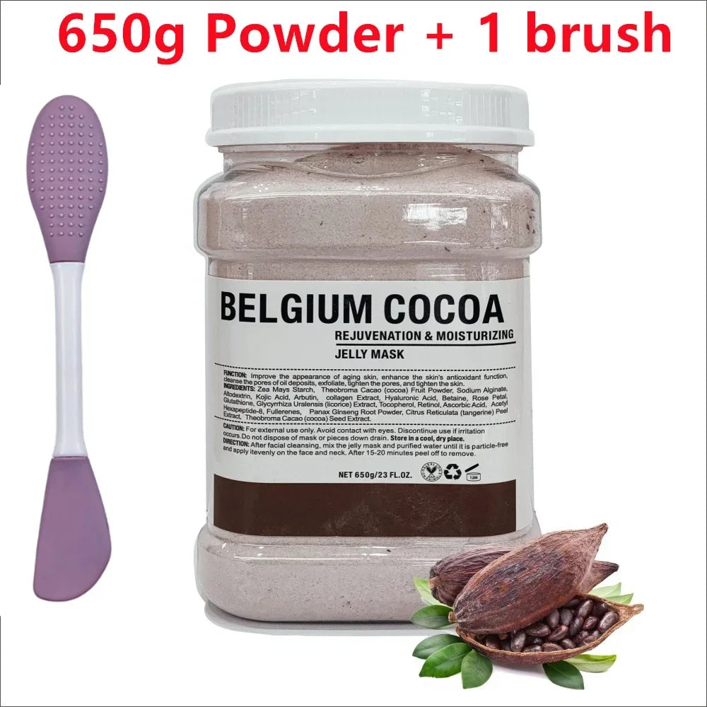 650g Chamomile Hyaluronic Acid Facial Moisturizing Mask Powder with Silicone Brush Increasing Skin Elasticity Rose Jelly Mask