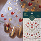 Cat's Eye 5D Gradient European Love Heart Gem Wing Crystal Geometric Colorful Self Adhesive Nail Art Stickers Manicure Decals