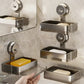 Soap Box Wall Mounted Suction Cup Aluminum Drain Rack For Bathroom Washroom Toilet Vanity Countertop Storage Organizer Soap Box