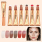 OCHEAL 6-color Face Liquid Blusher Cream Facial Cheek Eye Press Brush Head Highlighter Powder Blusher Contouring Makeup Cosmetic