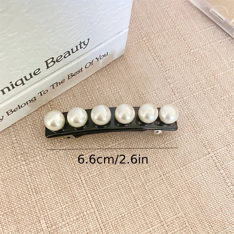 Elegant Acetate Hair Clip Imitation Pearl French Style Barrettes Hairgrip Daily Headwear Women Hair Accessories