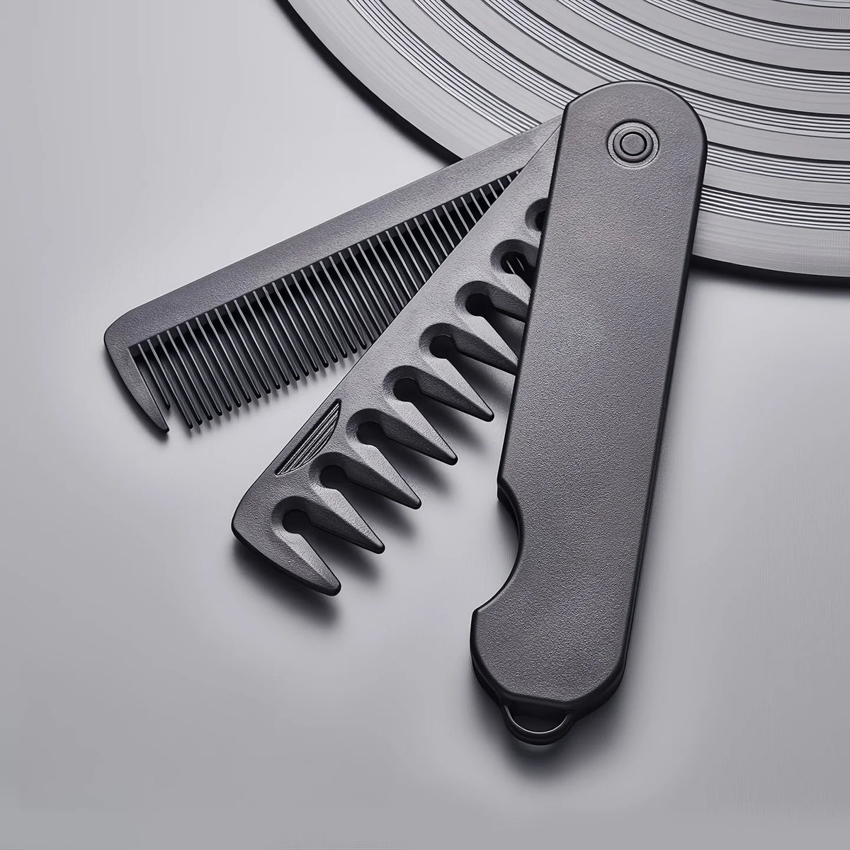 Multi Functional Men's Folding Comb Oil Head Comb Back Comb Wide Tooth Texture Styling Comb Portable Travel Folding Comb