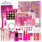 POPFEEL Pink Makeup Set - All-in-One Eyeshadow, Foundation, and Lipstick Kit for Holiday Celebrations and Christmas Gift Giving.
