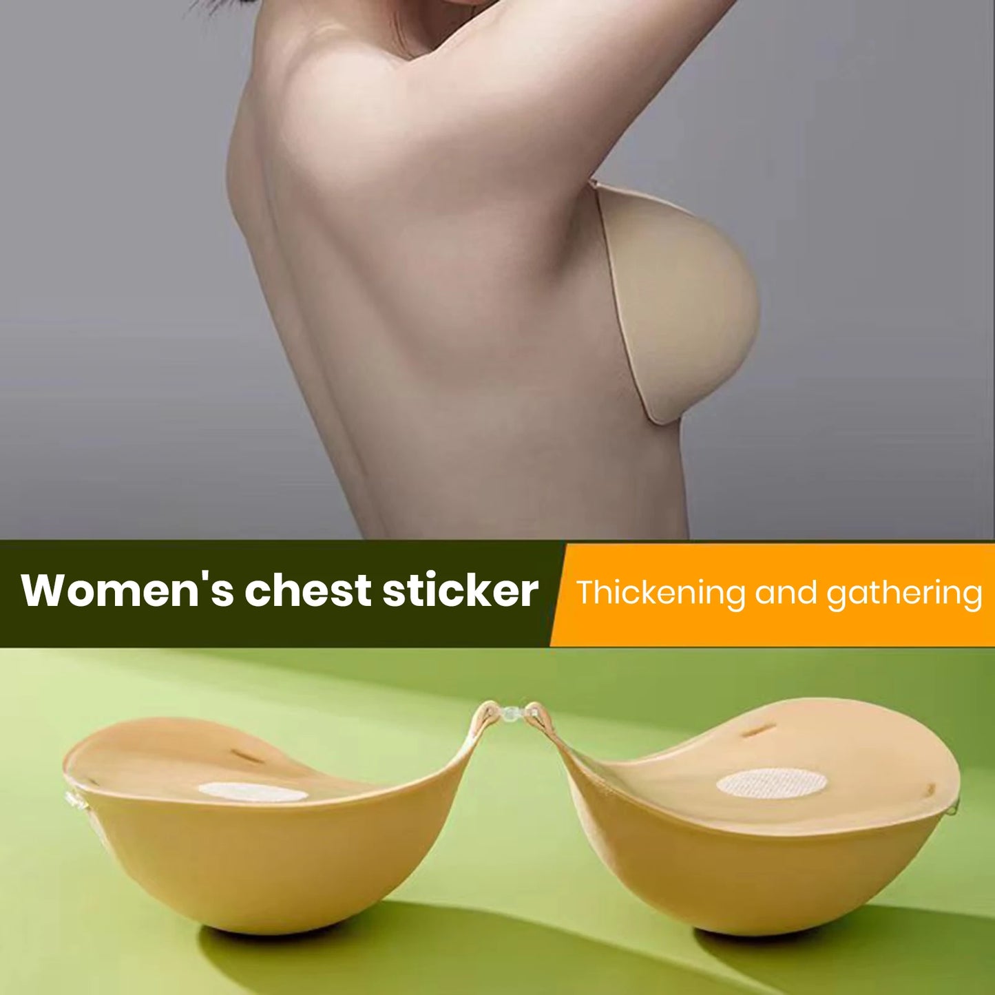 Bra Chest Patch Thick Invisible Silicone Bra Pads Chest Stickers Lift Up Strapless Nipple Covers Bridal Wedding Dress