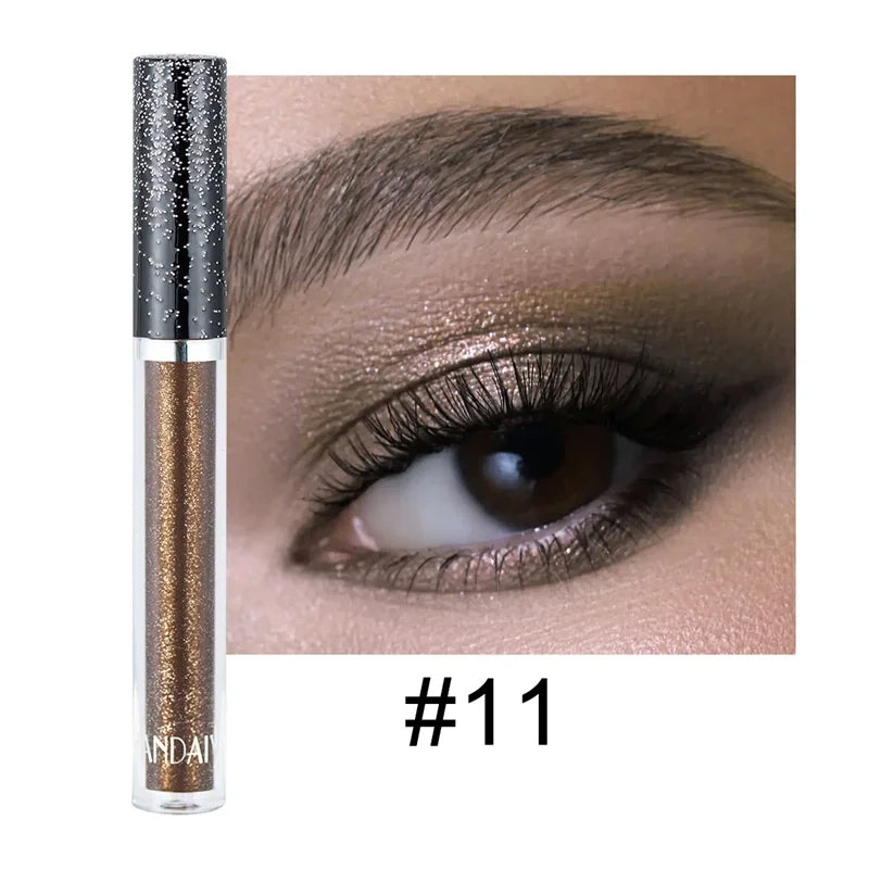 12pc/set Liquid Eyeshadow Metallic Diamond Shiny Eyeliner Pen Giltter Eyeshadow Palette Lasting Shimmer Brighten Makeup Cosmetic