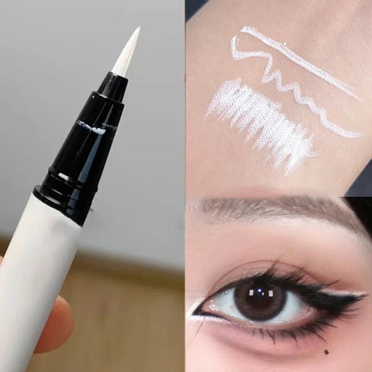 Professional White Eyeliner Gel Pen Waterproof Smudge-Proof Long Lasting Eye Brightening Multi-Use Cosmetic Tool Stage Makeup