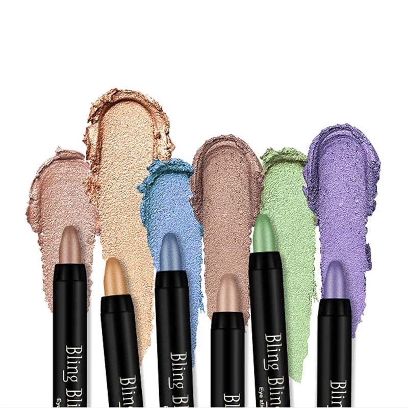 Waterproof Pearlescent Eyeshadow Pencil Stick 16 Colors Lasting Glitter Shimmer Eye Shadow Pen Eyeliner Stick Eyes Makeup Tools