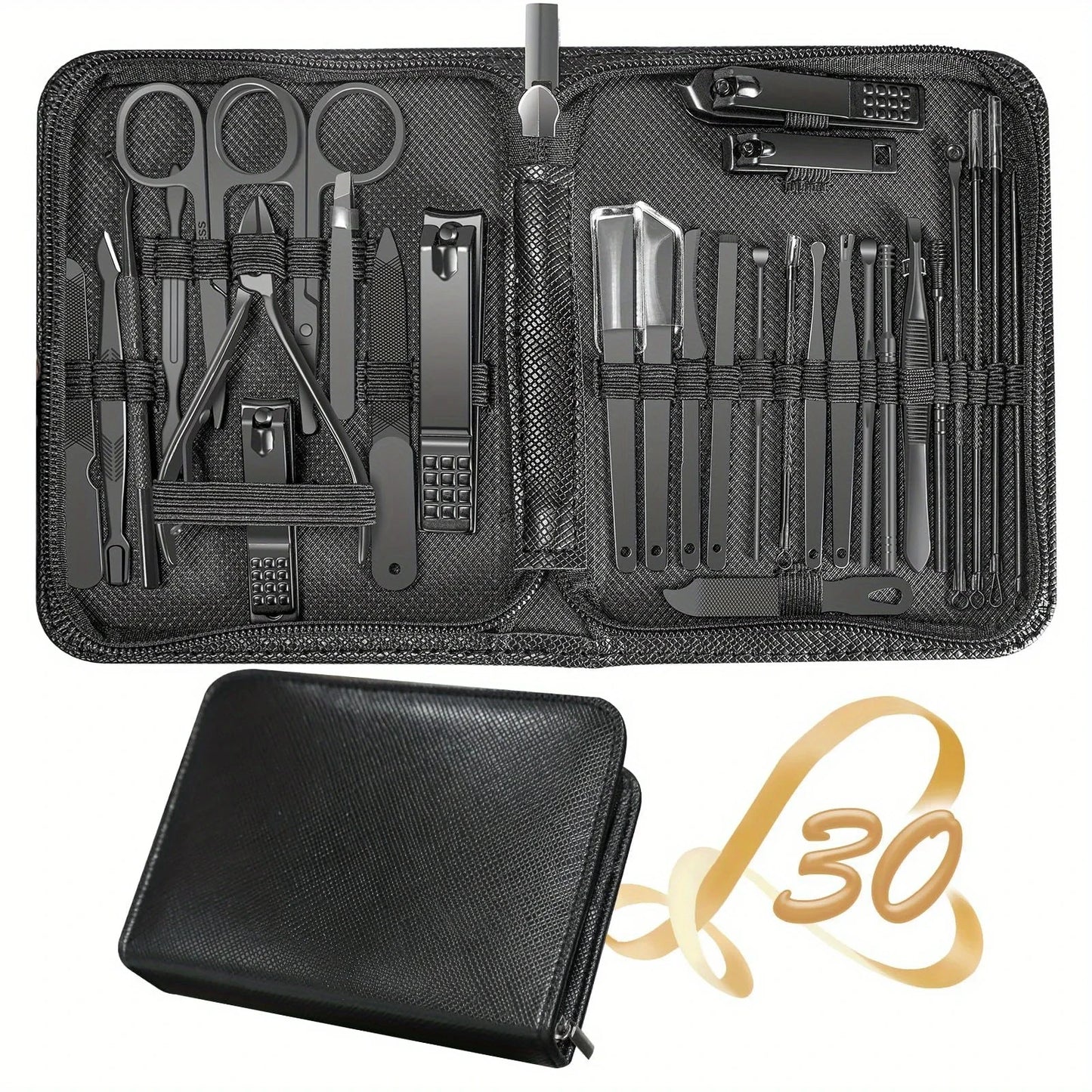 New Manicure Set 30 in 1 Nail Clippers Set Nail Manicure Kit for Women RedFlow Toenail Clippers,Pedicure Kit Pedicure Tools