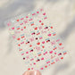 Lovely Red Fruit Strawberry Cherry Bowknot Love Heart Star Silk Ribbon 5D Nail Art Stickers Chic Self Adhesive Manicure Decal