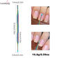 Double-Tip Stainless Steel Cuticle Pusher Grinder Circular Beveled Edge Gentle Dead Skin Removal Nail Tool Manicure Cuticle Care