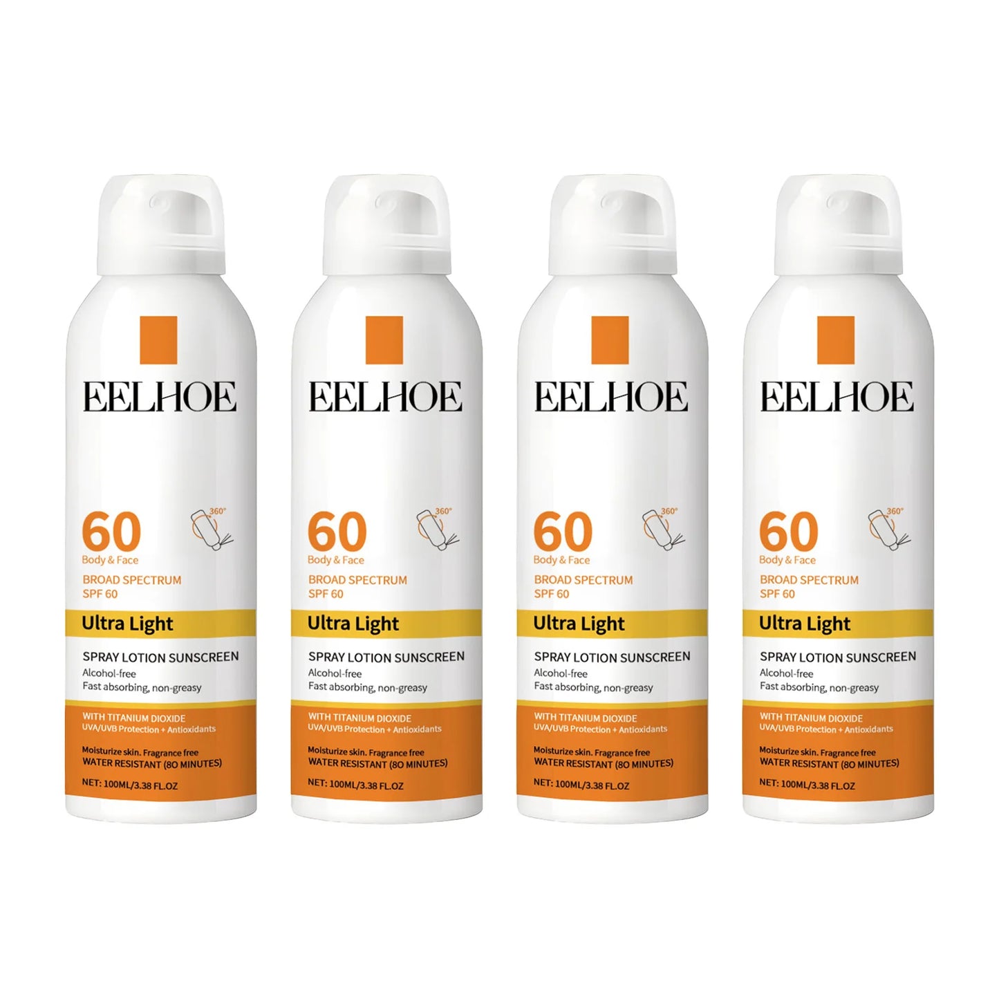 EELHOE Vitamin E Sunscreen Spray 100ml Long-lasting Deep Moisturizing Anti-UV Skin Protector Anti Oxidant Face Body Skin Care
