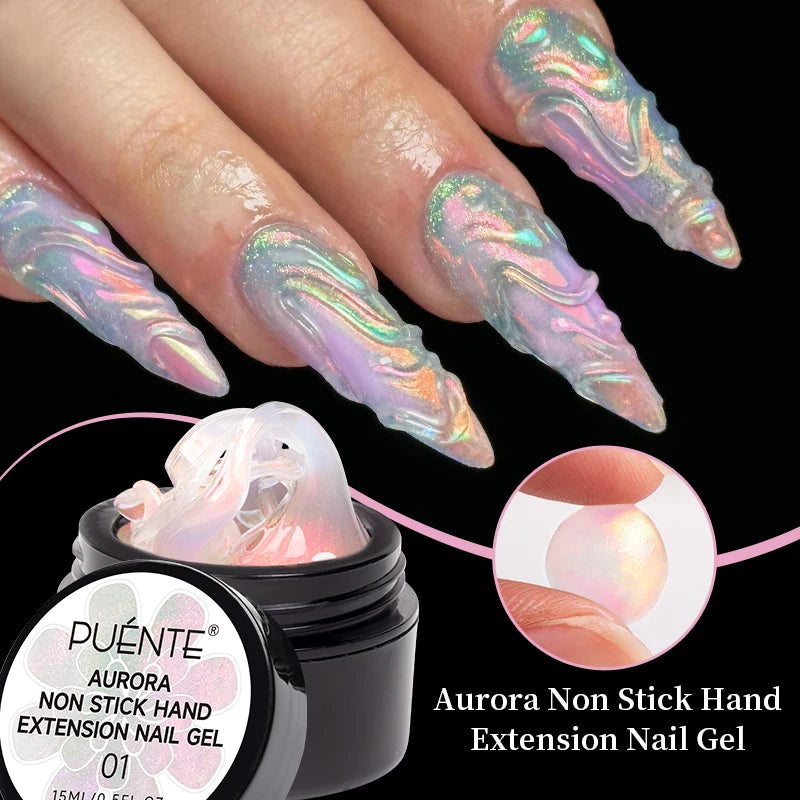 PUENTE 7.5ML Golden Gems Cat Magnetic Gel Nail Polish Pink Brown Blue Colors Golden Glitter Cat Eye Soak Off UV Nail Art Varnish