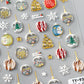 3D Winter Snowflakes Snow Globe Nail Sticker Cute Christmas Snowman Gold Star Nail Art Decals 5D Stickers Decorations Manicure