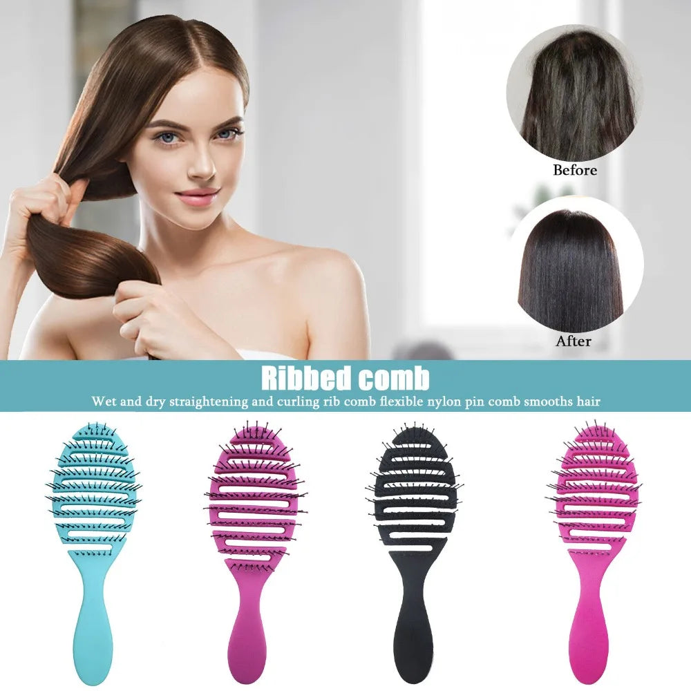 4 Colors Detangling Hair Brush Flexible Vented Curly Hairdressing Hair Brushes Salon Hairdressing Accessories