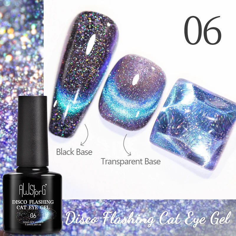 AWStorG 7.5ml Starlit Cat Magnetic Gel Nail Polish Must need Black Gel-Polaris Light Soak Off UV Gel Varnis Semi Permanent DIY