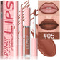 Matte Lip Gloss Lip Liner Set, 2pcs Waterproof Non-sticky Long-Lasting Lipstick, Nude Deep Red Mauve, Y2K Makeup Christmas Gift