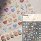 Cat's Eye 5D Gradient European Love Heart Gem Wing Crystal Geometric Colorful Self Adhesive Nail Art Stickers Manicure Decals