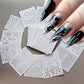 30pcs 5D Embossed Rose Golden Lace Floral Nail Stickers Retro Vine Flower Nail Decals 5.5*6.5cm Irregular Geometric Nail Sliders