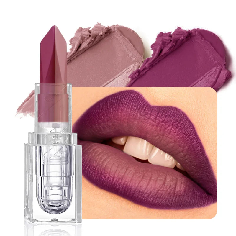 Soft Matte Two-Tone 2-in-1 Lipstick Long-Lasting Glitter and Matte Lipstick Lip Gloss is Not Easy to Fade.Perfect Romantic Lip G