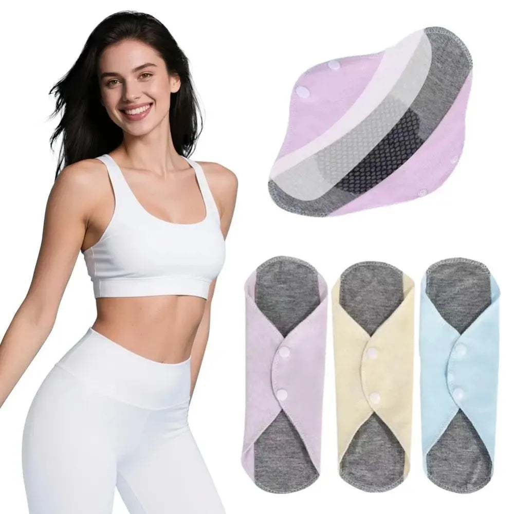 4 Pieces Reusable Graphene Incontinence Pads - Leak-Proof, Washable Sanitary Napkin for Elderly Care and Mobility Support