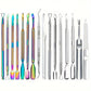 Multicolor Double-ended Stainless Steel Cuticle Pusher Dead Skin Push Remover For Pedicure Manicure Nail Art Cleaner Care Tools
