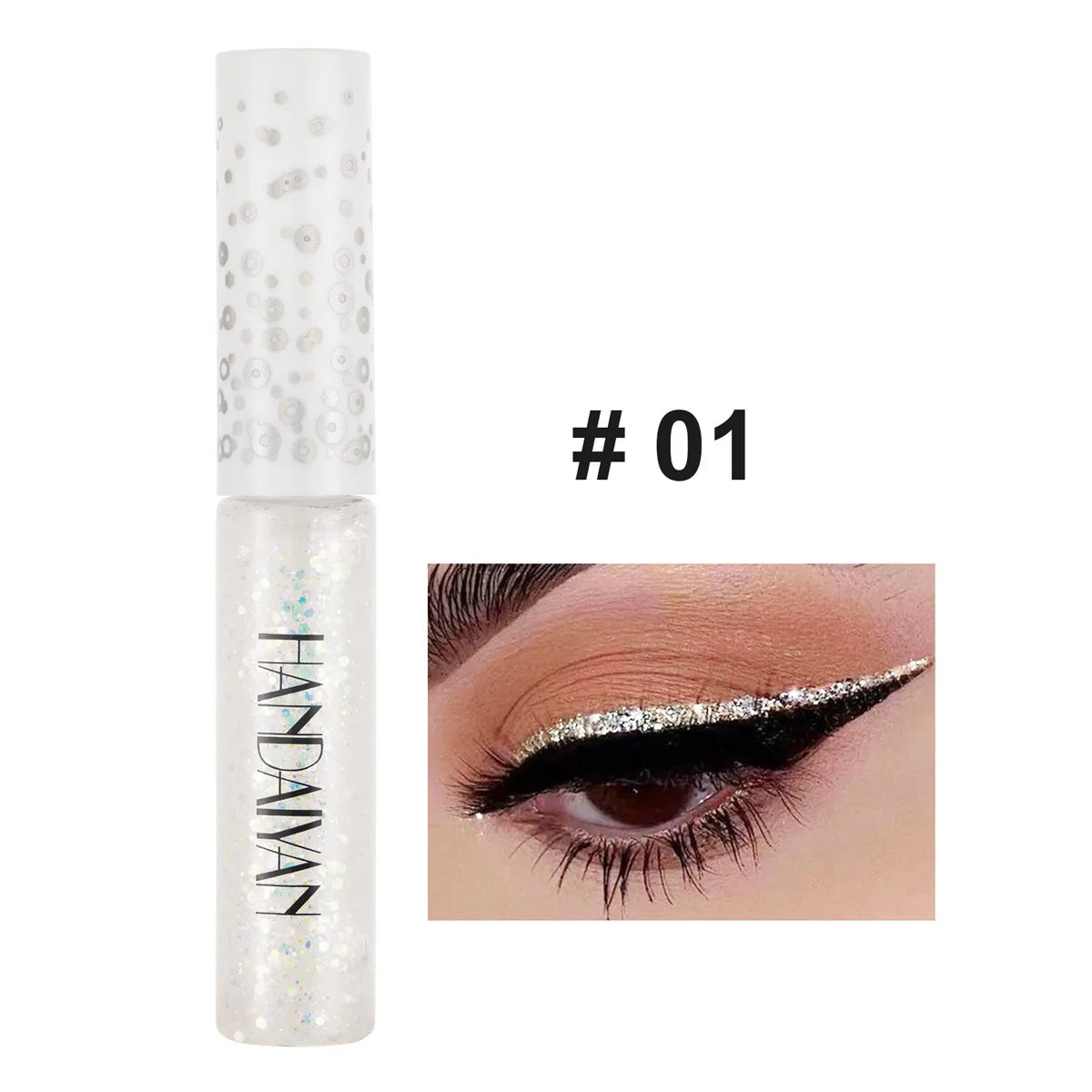 HANDAIYAN 12 Colors Shiny Eye Liners Pigment Silver Rose Gold Color Glitter Liquid Eyeliner Metallic Colorful Makeup For Women