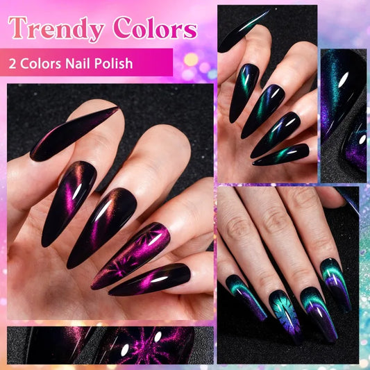 3pcs/set 8ml Cat Magnetic Nail Polish Long Lasting Quick Drying No Need of Lamp to Cure Nail Supplies Vernis for Nails Manicure