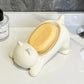Cute Cat Drain Soap Holder Container Smooth Plastic Toilet Soap Dish Case Tray Bathroom Accessories Washroom Tools Home Decor