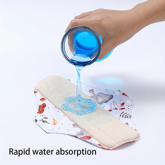 Reusable Sanitary  Napkins Washable Cotton Panty Liners Soft Cloth Menstrual Pads  4pcs Pads with 1pc Mini Wet Bag