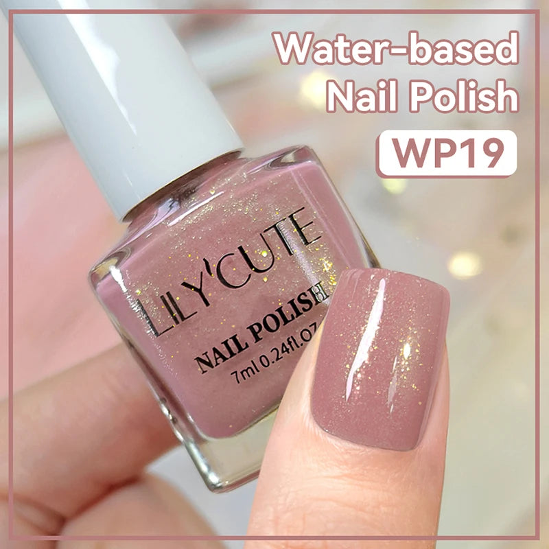 LILYCUTE 7ml Water-Based Nail Polish 40 Colors Long Lasting Quick Drying No Need of Lamp to Cure Nail Supplies For Nail Manicure