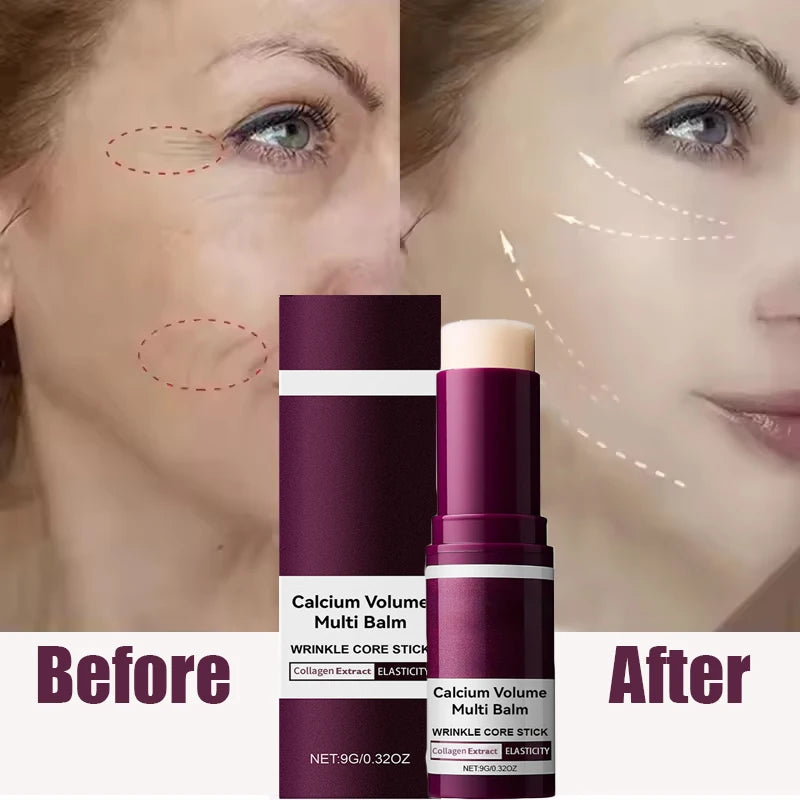 Collagen Wrinkle Removal Multi Bounce Balm Stick Instant Anti-Aging Firming Lift Brighten Facial Dull Skin Moisturizer Cosmetics