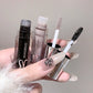 SHAQINUO Water Light Mirror Lip Gloss Lasting Moisturizing Cool Black Silver Gray Pearlescent Fine Sparkling Lipstick Lip Oil