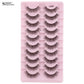 3/10 pairs Natural Lashes Mink Fluffy False Eyelashes Make up Tools Wispy Half Eyelashes 3D Cat Eye Eyelash Extensions Faux Cils
