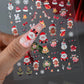 2pcs 5D Christmas Nail Stickers Waterfall Snowflakes Santa Claus Elk Gingerbread Nail Decals  Embossed Winter  Xmas Manicure Set