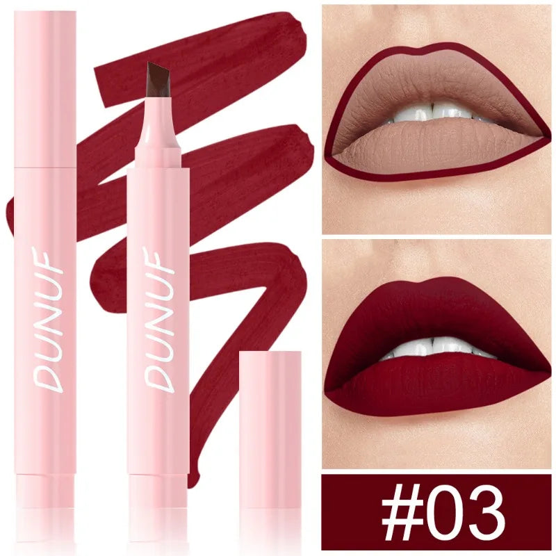 5 Color Long Lasting Lip Liner Lipstick Pencil Waterproof Velvet Matte Lipsticks Sexy Red Lip Contour Pencil 2in1 Lip Marker Pen